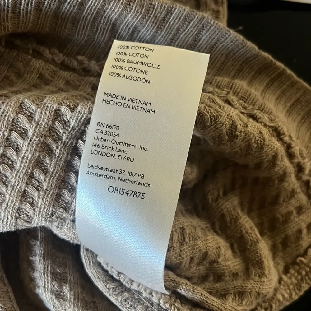 NWT Free People New Magic Thermal Tee shirt beige XS